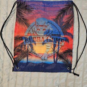 Bubba Gump Shrimp Co Nylon Drawstring Bag Backpack Zip Pocket Reusable Beach